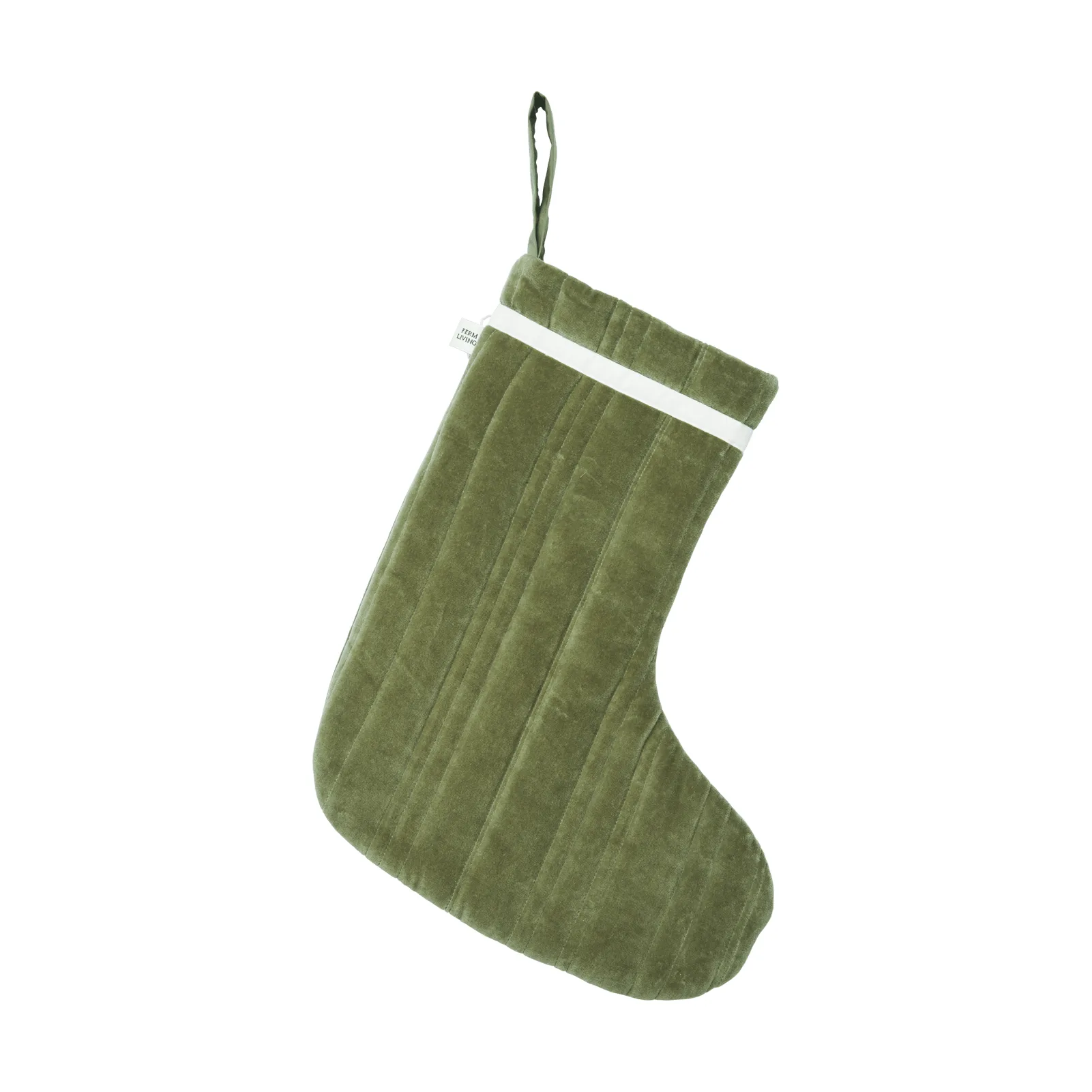 Vari quiltet julestrømpe, Velvet-khaki Ferm Living