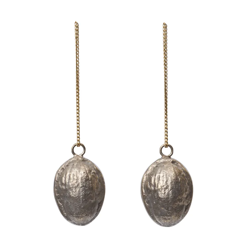 Walnut dekorasjonsanheng 2-pakning, Messing Ferm Living