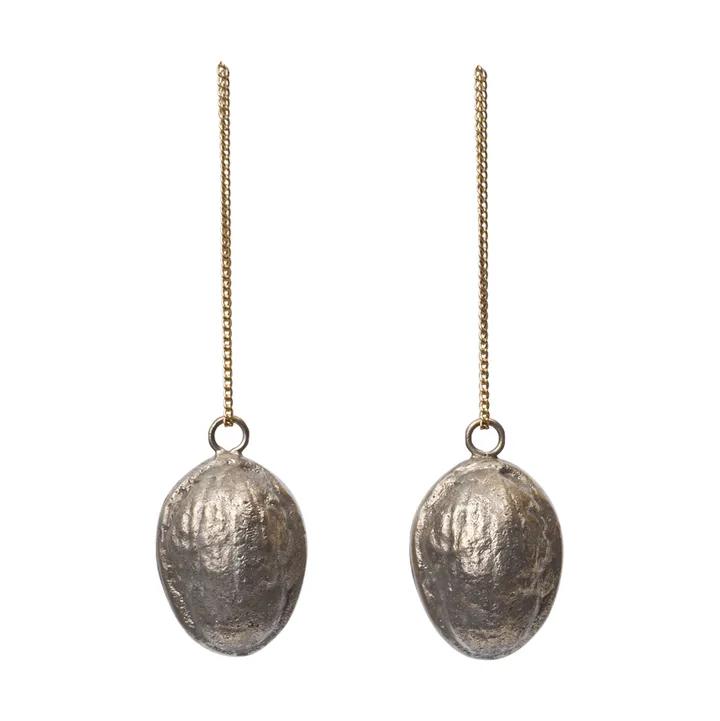 Walnut dekorasjonsanheng 2-pakning - Messing - Ferm Living