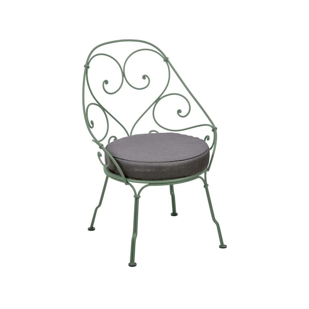 1900 Cabriolet stol med armlener, Cactus, graphite grey pute Fermob