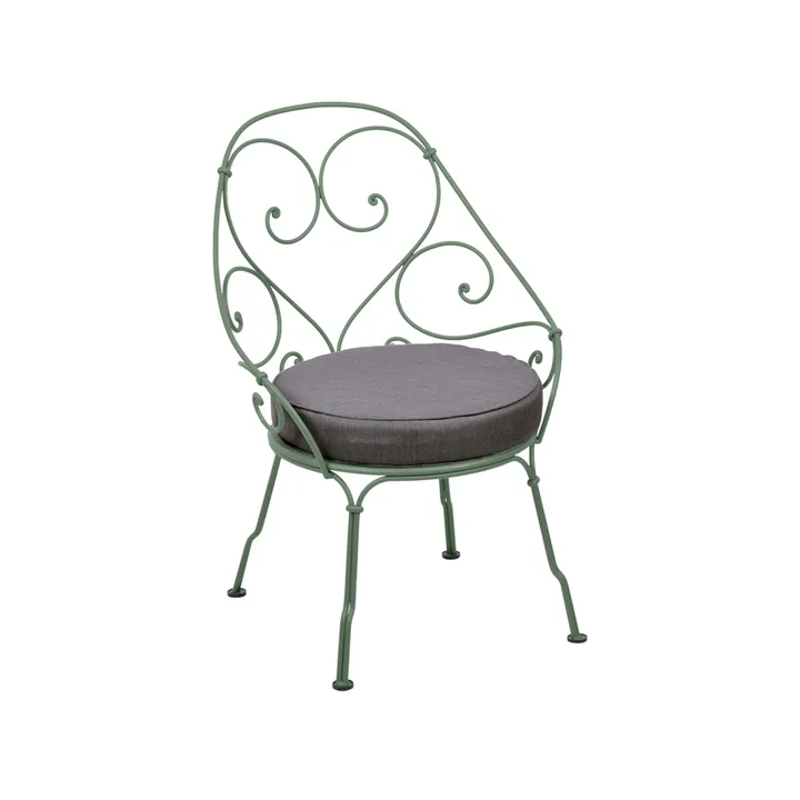 1900 Cabriolet stol med armlener - Cactus, graphite grey pute - Fermob