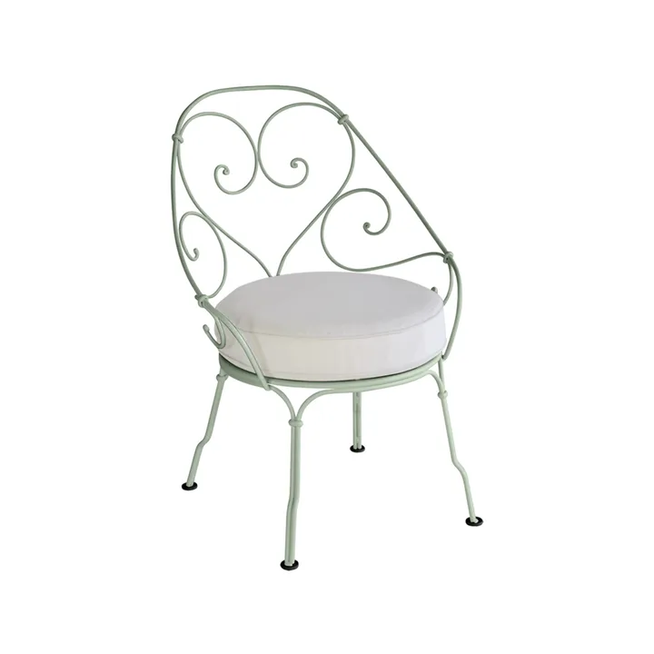 1900 Cabriolet stol med armlener - Cactus, off-white pute - Fermob