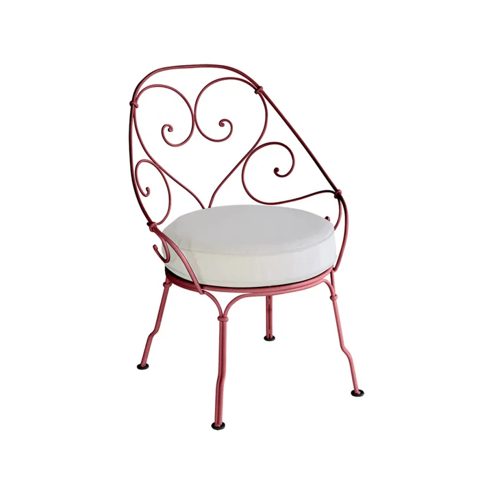 1900 Cabriolet stol med armlener - Chili, off-white pute - Fermob