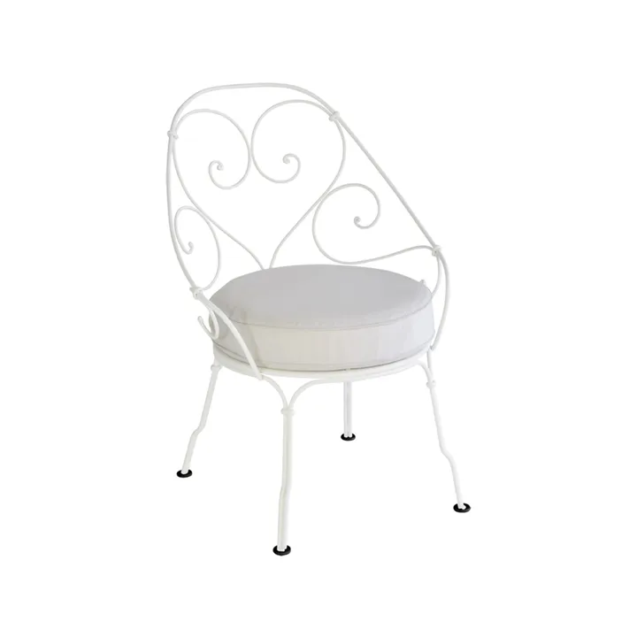 1900 Cabriolet stol med armlener - Cotton white, off-white pute - Fermob