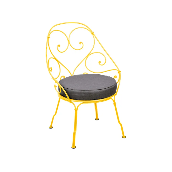 1900 Cabriolet stol med armlener - Honey, graphite grey pute - Fermob