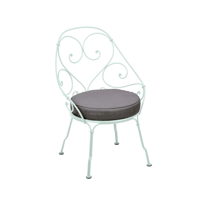 1900 Cabriolet stol med armlener - Ice mint, graphite grey pute - Fermob