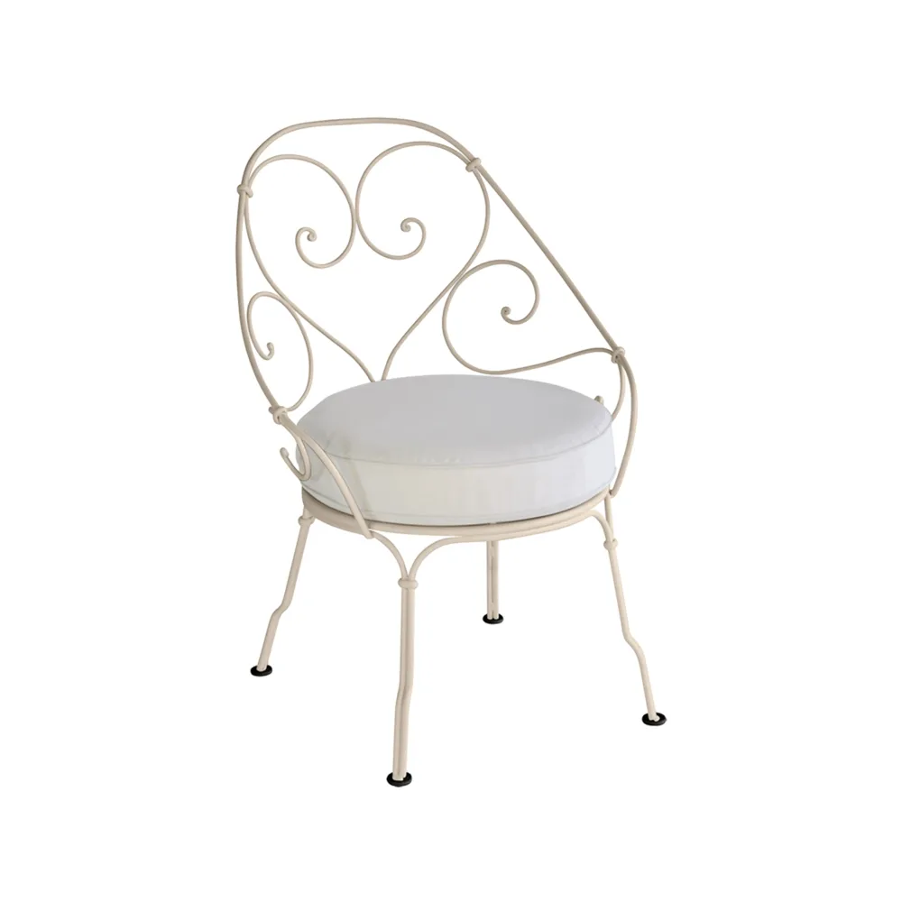 1900 Cabriolet stol med armlener, Nutmeg, off-white pute Fermob