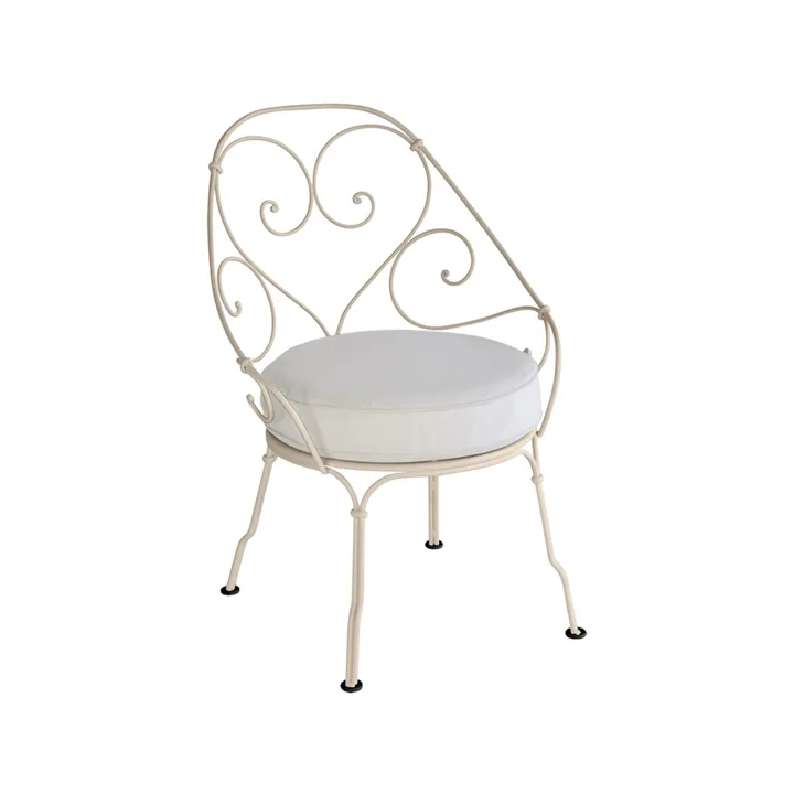 1900 Cabriolet stol med armlener - Nutmeg, off-white pute - Fermob