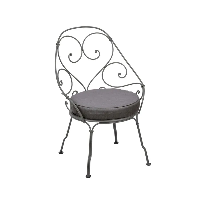 1900 Cabriolet stol med armlener - Rosemary, graphite grey pute - Fermob