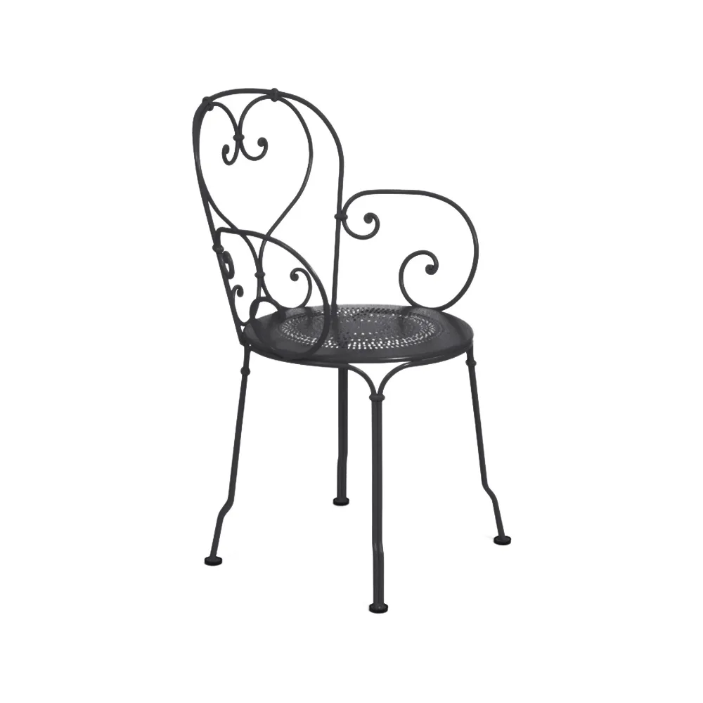 1900 stol med armlener, Anthracite Fermob