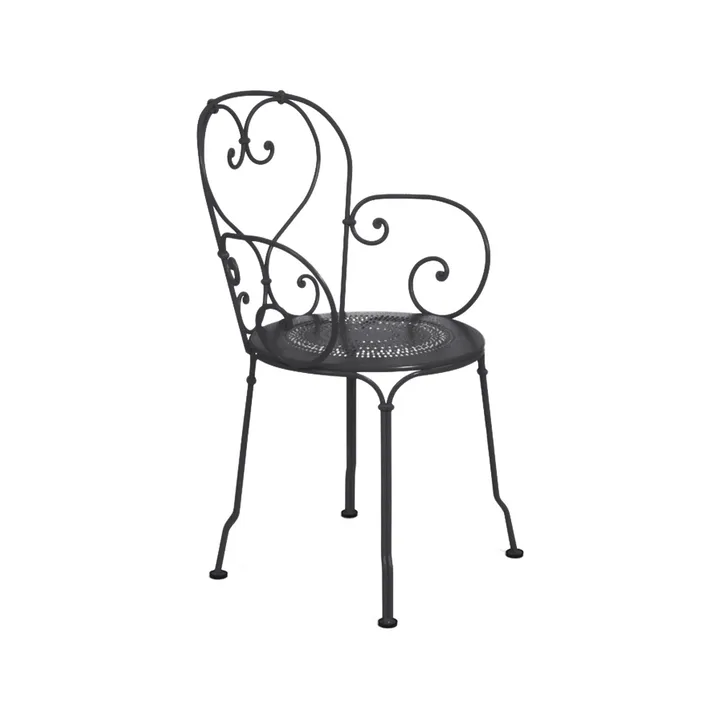 1900 stol med armlener - Anthracite - Fermob
