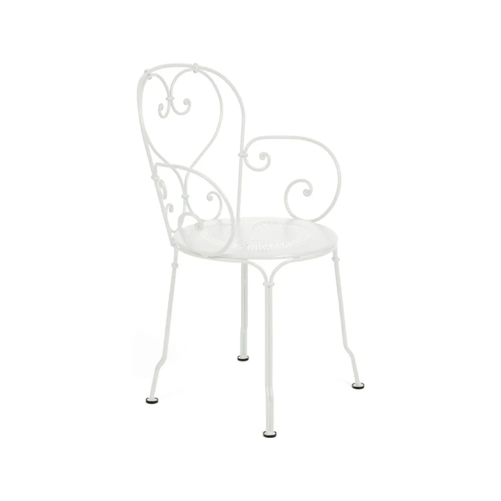 1900 stol med armlener, Cotton white (hvit) Fermob