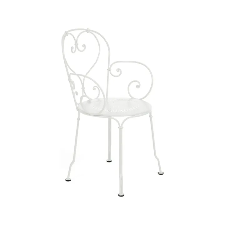 1900 stol med armlener - Cotton white (hvit) - Fermob