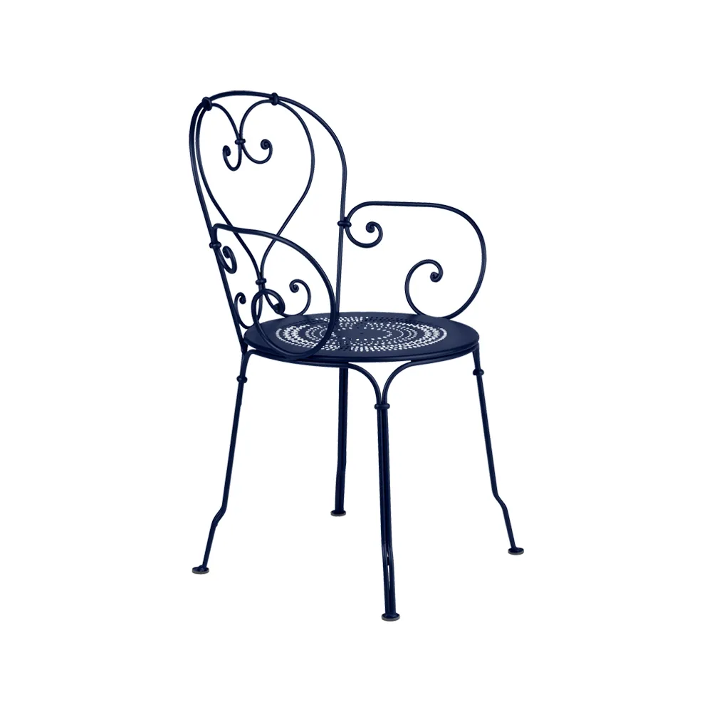 1900 stol med armlener, Deep blue Fermob