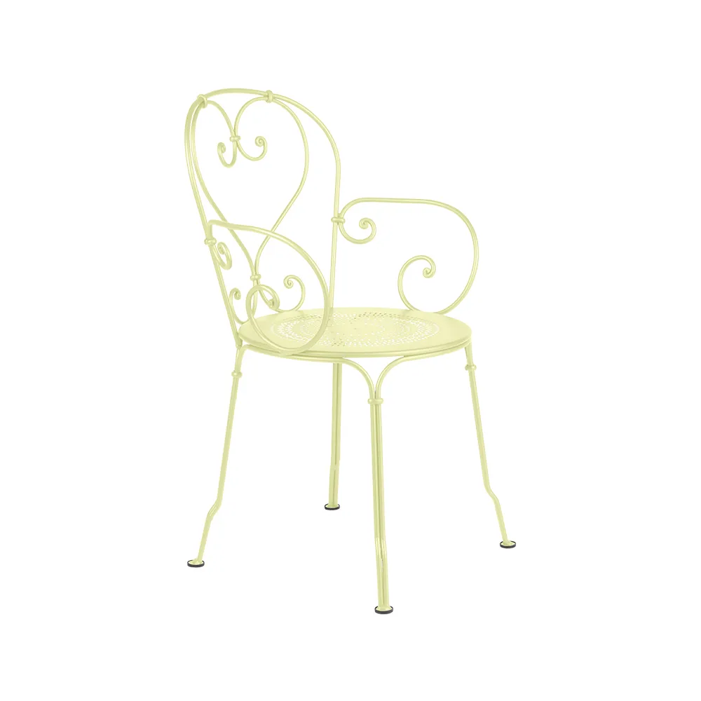 1900 stol med armlener, Frosted lemon (gul) Fermob