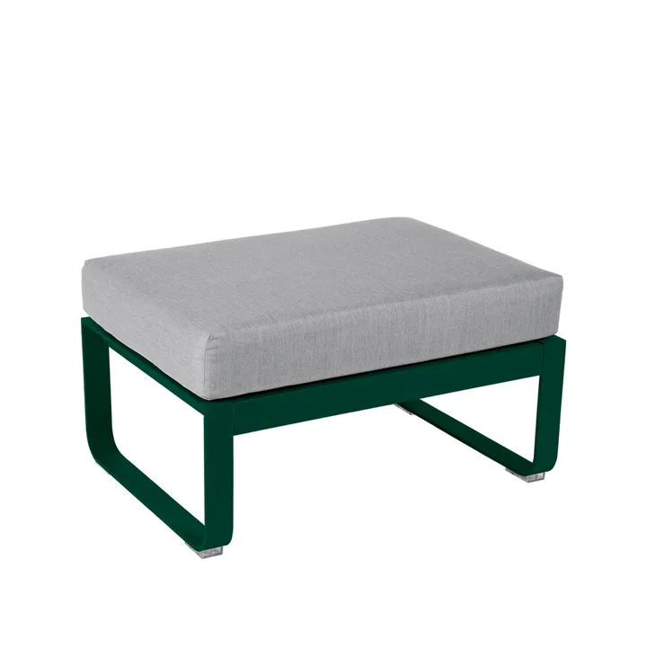 Bellevie 1-seters fotskammel - Cedar green, flannel grey pute - Fermob