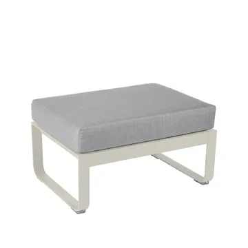 Bellevie 1-seters fotskammel - Clay grey (grå), flannel grey pute/dyne trekk - Fermob