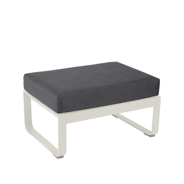Bellevie 1-seters fotskammel - Clay grey (grå), graphite grey pute - Fermob