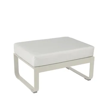 Bellevie 1-seters fotskammel - Clay grey (grå), off-white pute - Fermob