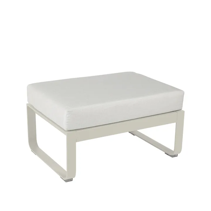 Bellevie 1-seters fotskammel - Clay grey (grå), off-white pute - Fermob