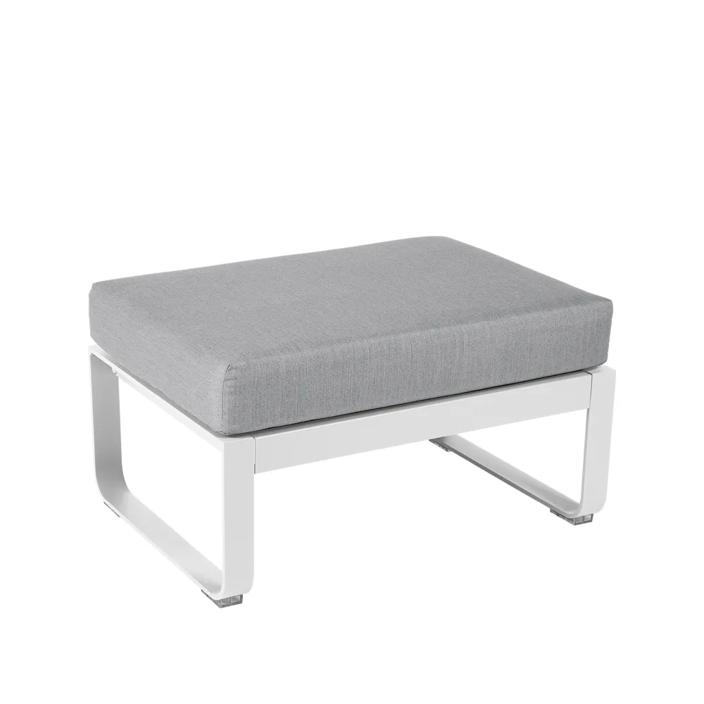 Bellevie 1-seters fotskammel, Cotton white (hvit), flannel grey pute Fermob