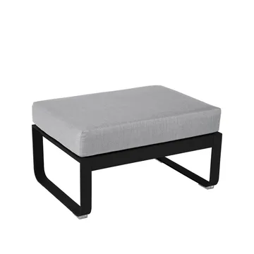 Bellevie 1-seters fotskammel - Liquorice (svart), flannel grey pute - Fermob