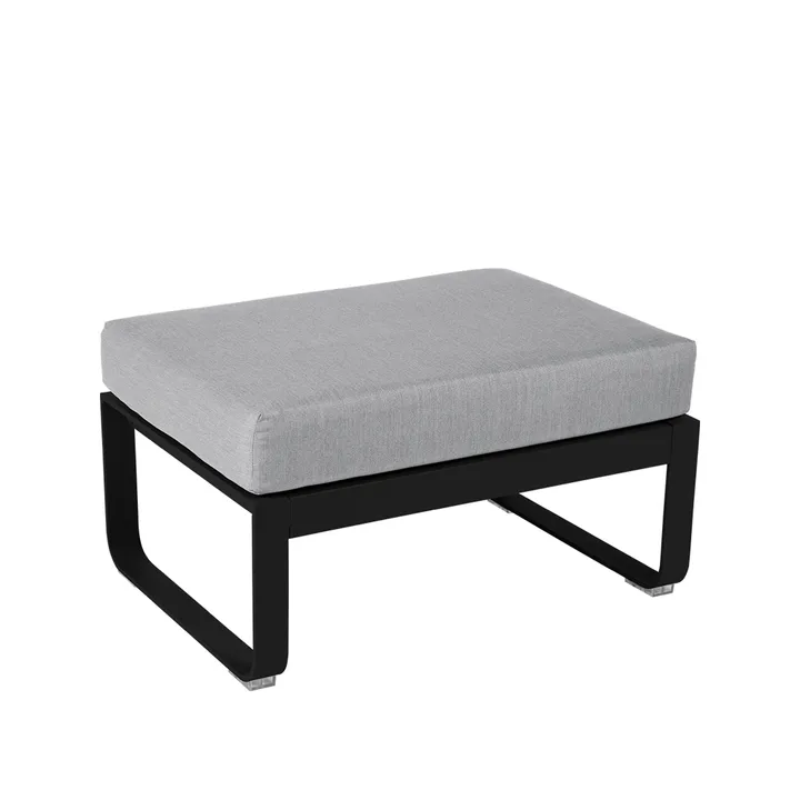 Bellevie 1-seters fotskammel - Liquorice (svart), flannel grey pute - Fermob
