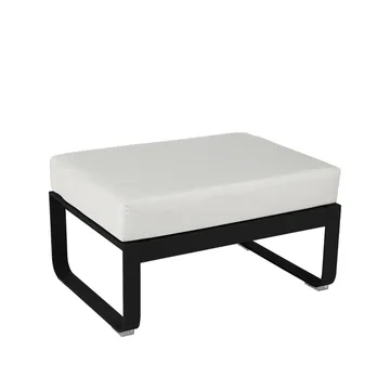 Bellevie 1-seters fotskammel - Liquorice (svart), off-white pute - Fermob
