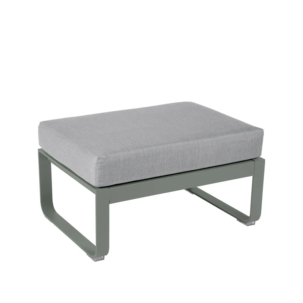 Bellevie 1-seters fotskammel, Rosemary (grønn), flannel grey pute Fermob
