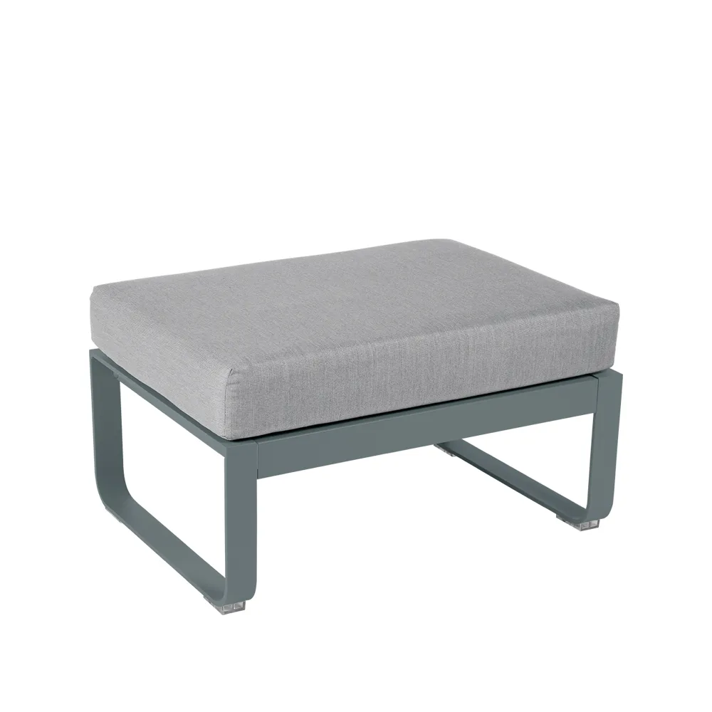 Bellevie 1-seters fotskammel, Storm grey (grå), flannel grey pute Fermob