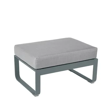 Bellevie 1-seters fotskammel - Storm grey (grå), flannel grey pute - Fermob