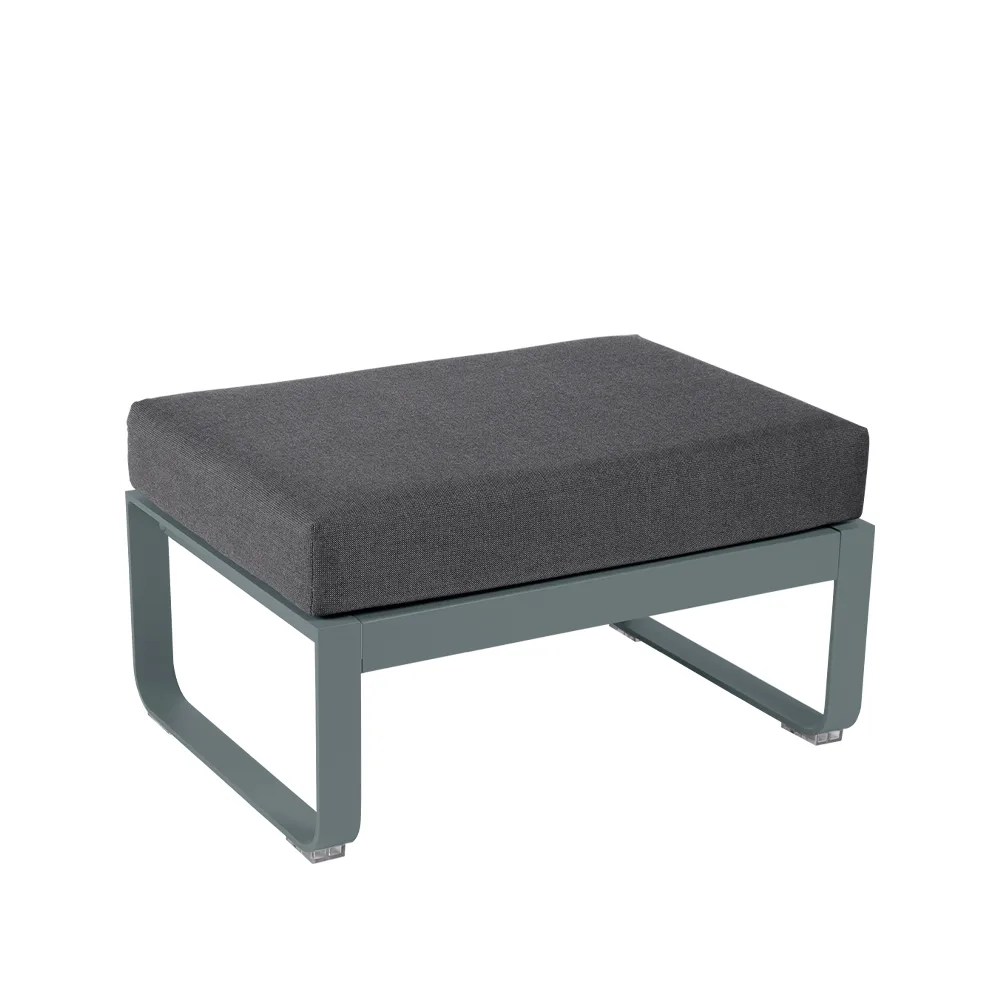 Bellevie 1-seters fotskammel, Storm grey (grå), graphite grey pute Fermob