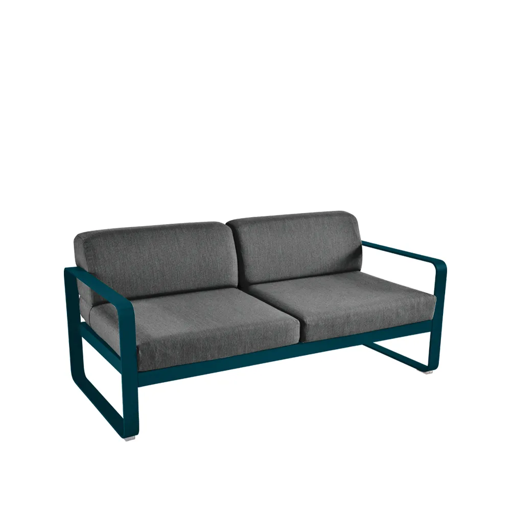 Bellevie 2-seters sofa, Acapulco blue (blå), graphite grey pute Fermob