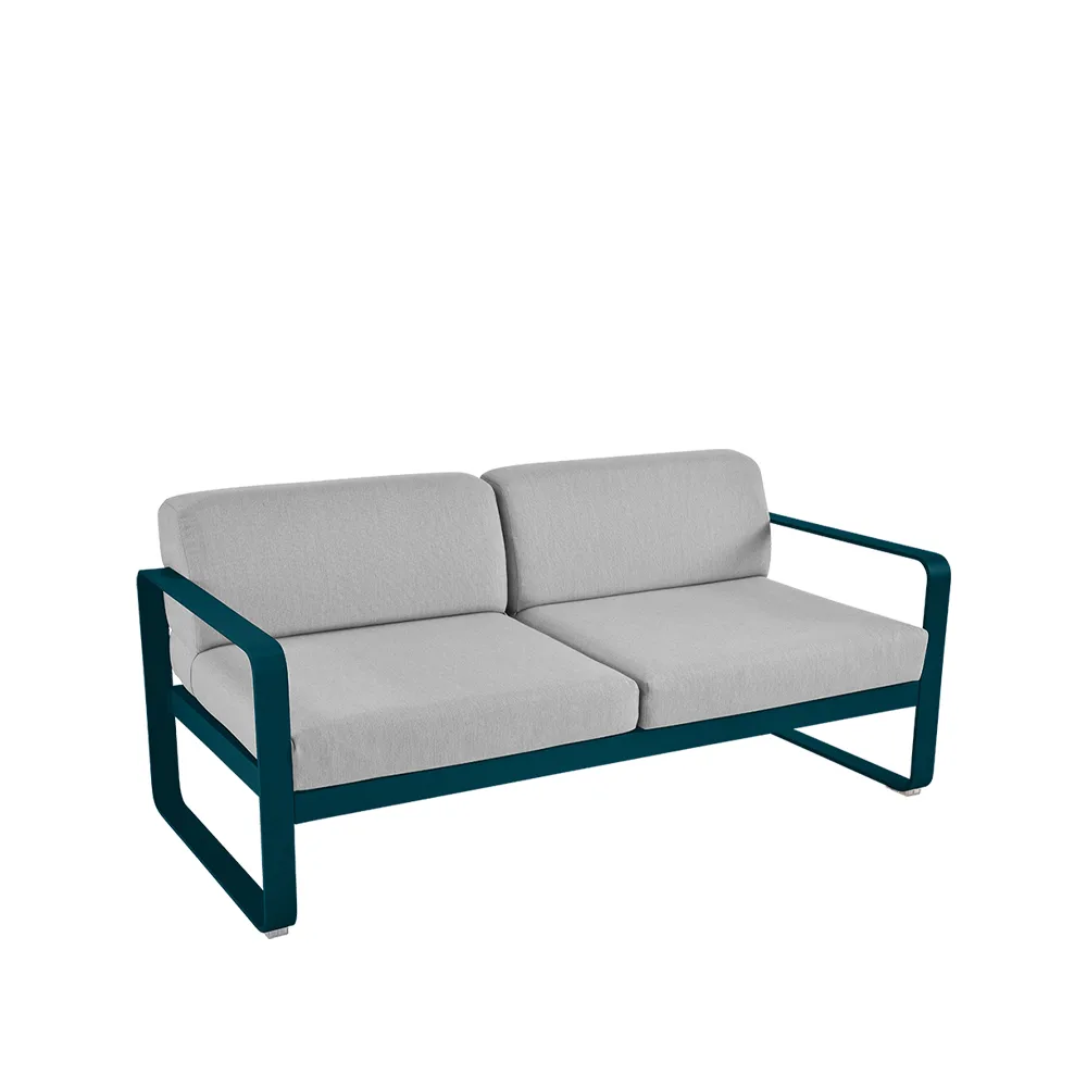 Bellevie 2-seters sofa, Acapulco blue, flannel grey pute Fermob