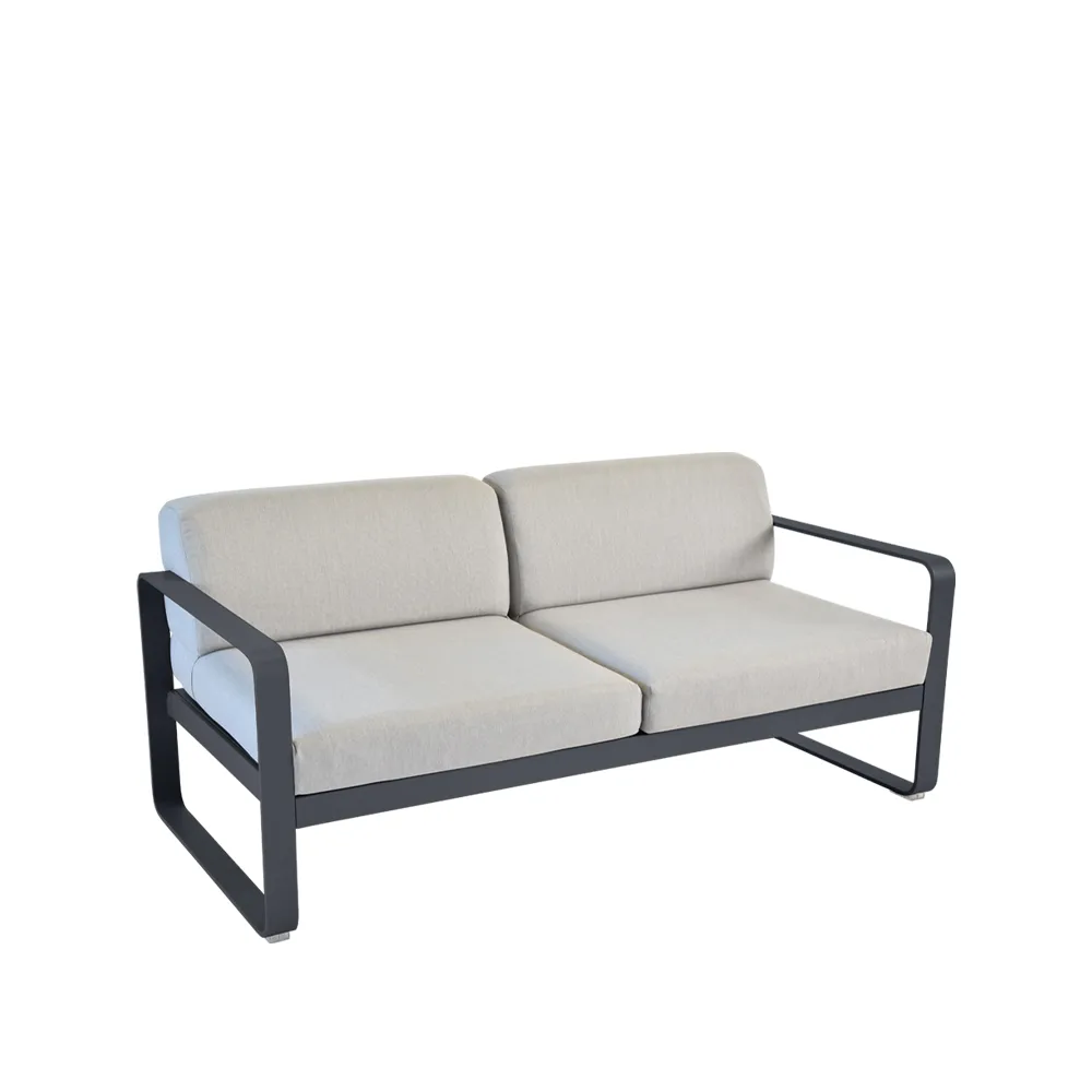 Bellevie 2-seters sofa, Anthracite (grå), flannel grey pute Fermob