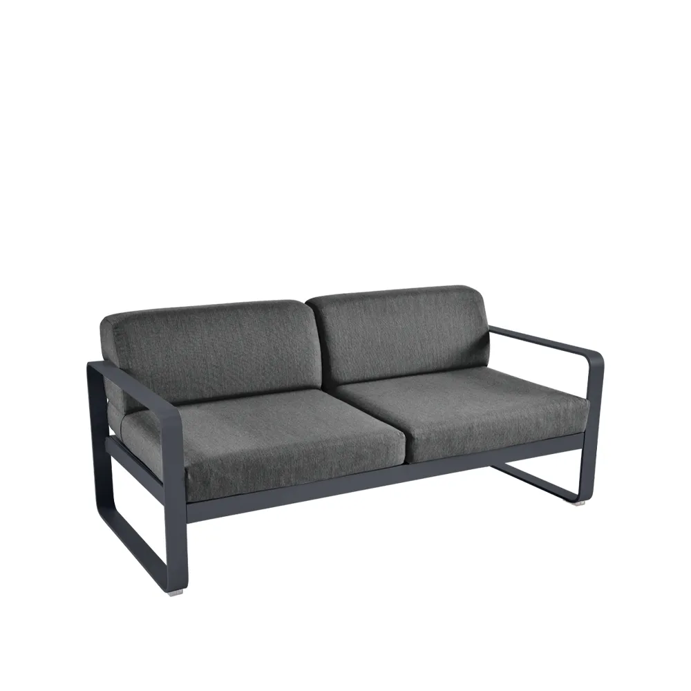 Bellevie 2-seters sofa, Anthracite (grå), graphite grey pute Fermob