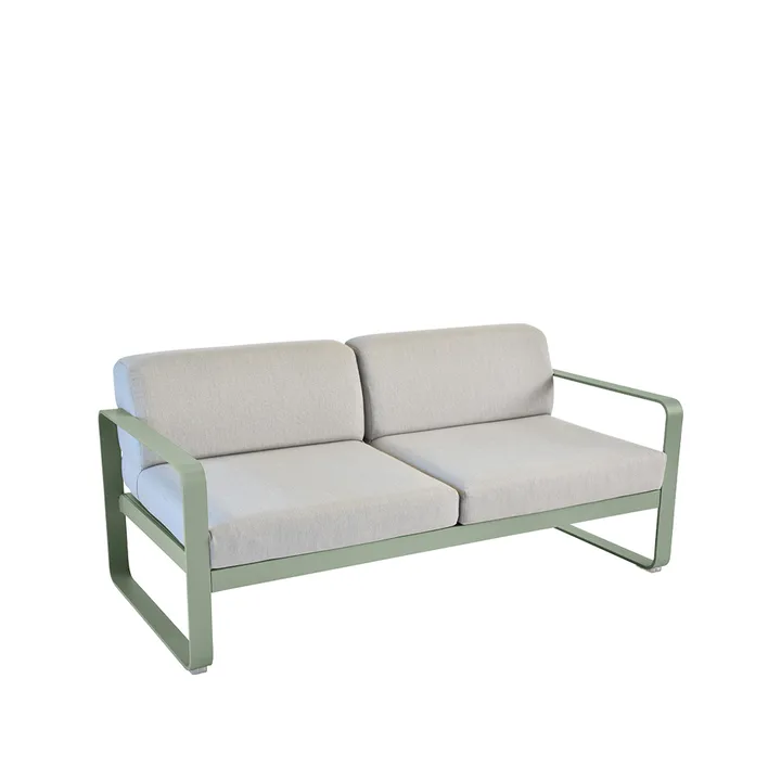 Bellevie 2-seters sofa - Cactus (grønn), flannel grey pute - Fermob