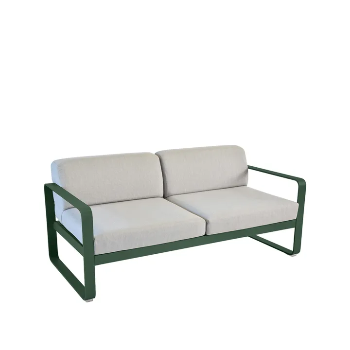 Bellevie 2-seters sofa - Cedar green (grønn), flannel grey pute - Fermob