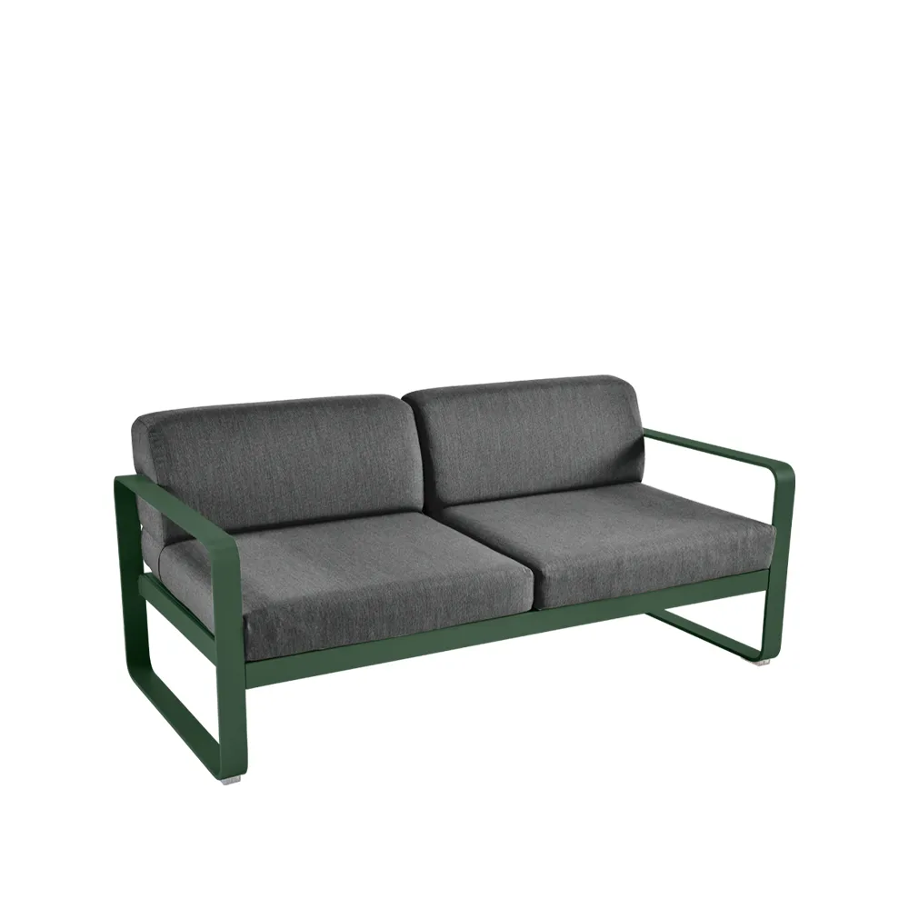 Bellevie 2-seters sofa, Cedar green (grønn), graphite grey pute Fermob
