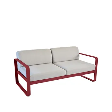 Bellevie 2-seters sofa - Chili (rød), flannel grey pute - Fermob