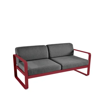 Bellevie 2-seters sofa - Chili (rød), graphite grey pute - Fermob