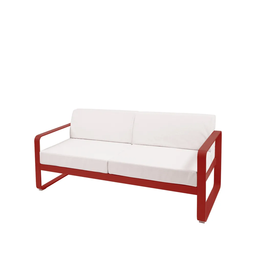 Bellevie 2-seters sofa, Chili (rød), off-white pute Fermob
