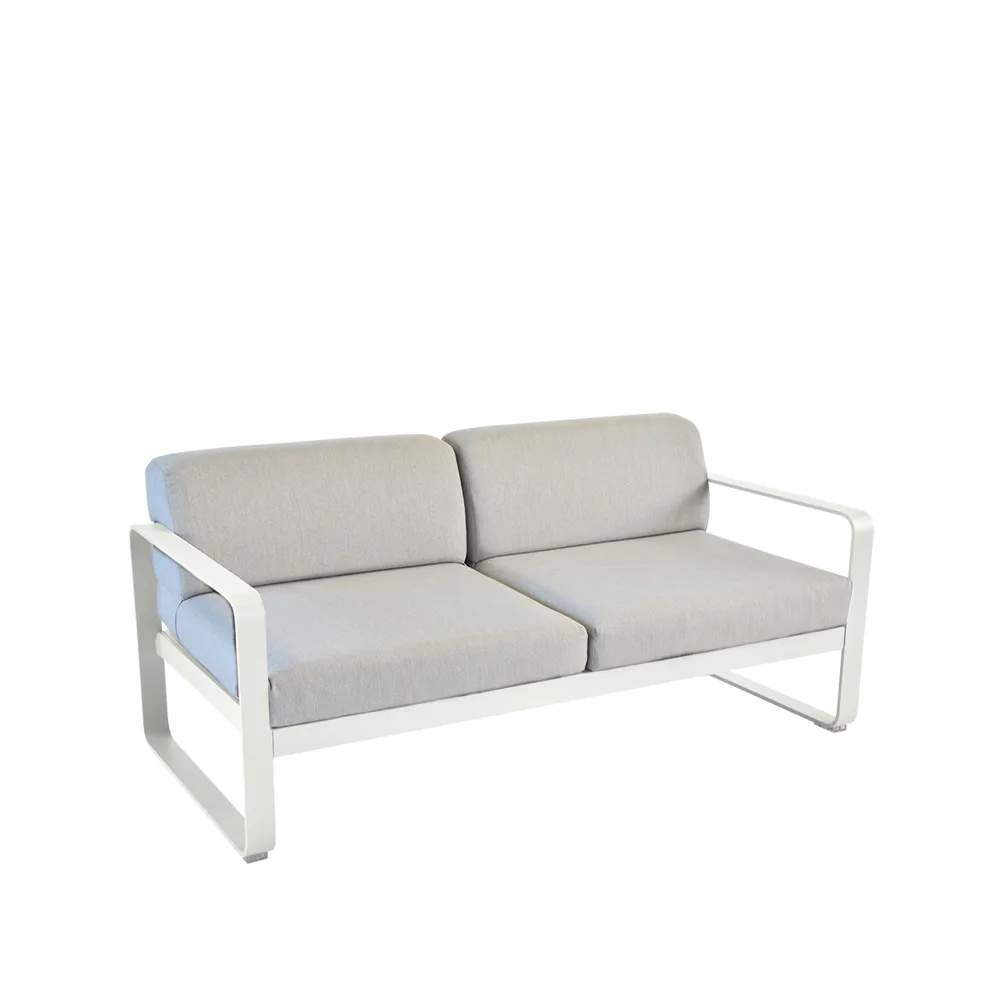 Bellevie 2-seters sofa, Clay grey, flannel grey pute Fermob