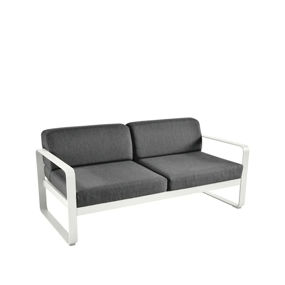 Bellevie 2-seters sofa, Clay grey (grå), graphite grey pute Fermob