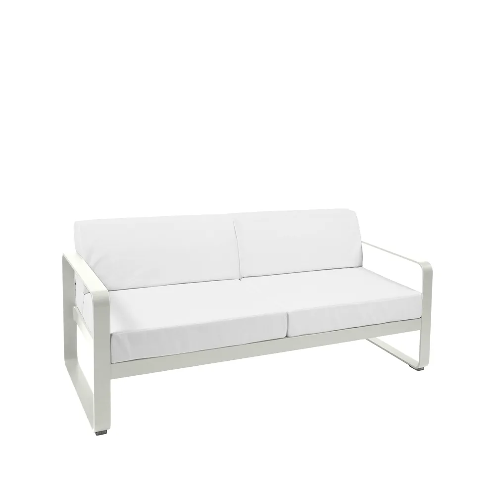 Bellevie 2-seters sofa, Clay grey (grå), off-white pute Fermob