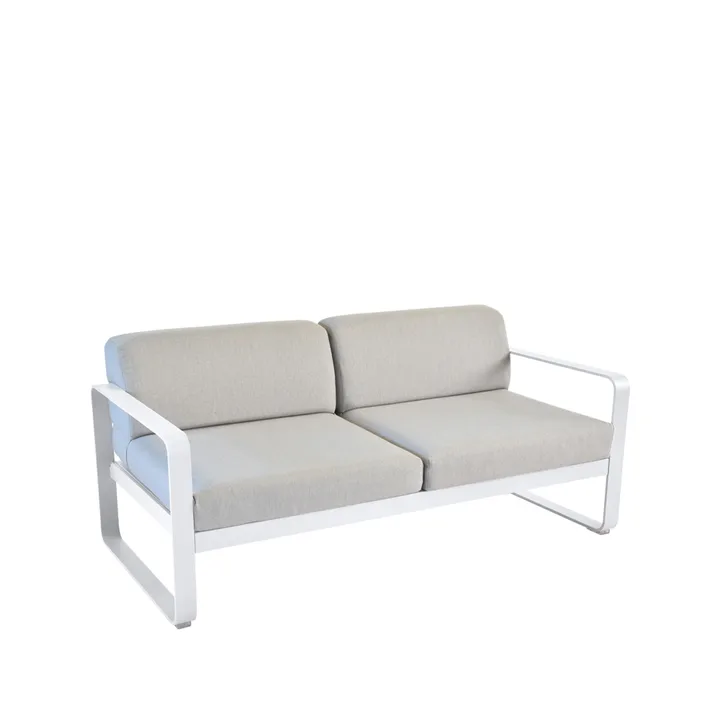 Bellevie 2-seters sofa - Cotton white (hvit), flannel grey pute - Fermob
