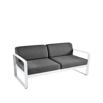 Bellevie 2-seters sofa - Cotton white (hvit), graphite grey pute - Fermob