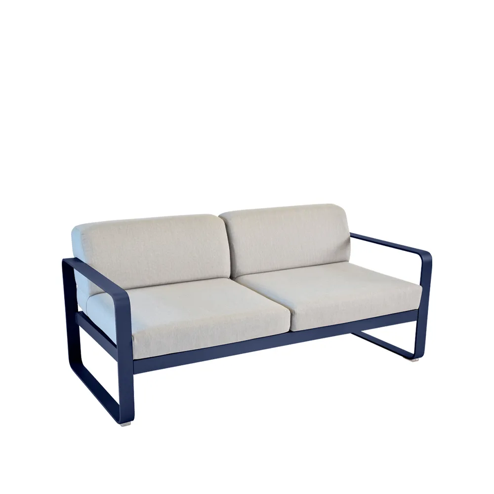 Bellevie 2-seters sofa, Deep blue (blå), flannel grey pute Fermob