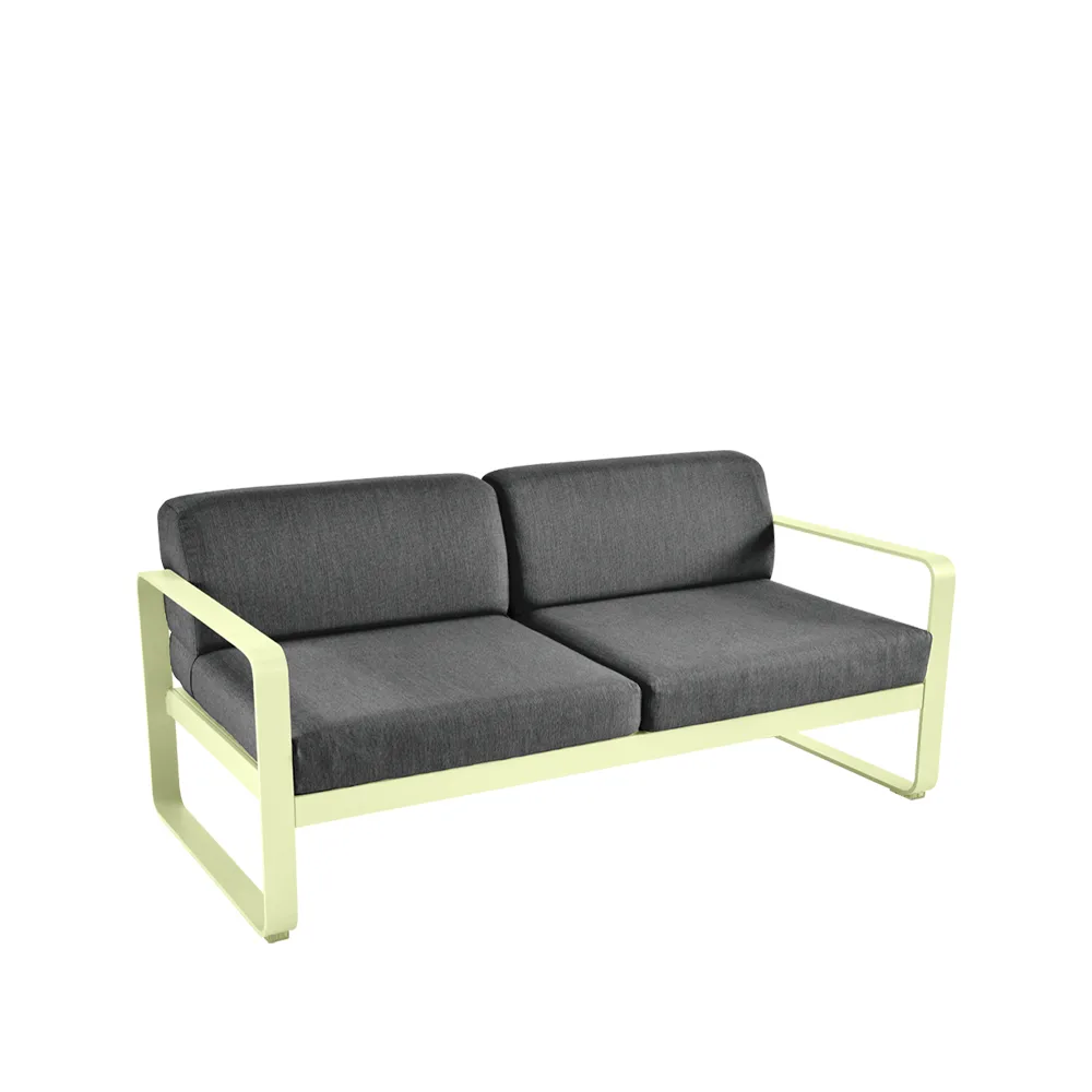 Bellevie 2-seters sofa, Frosted lemon (gul), graphite grey pute Fermob