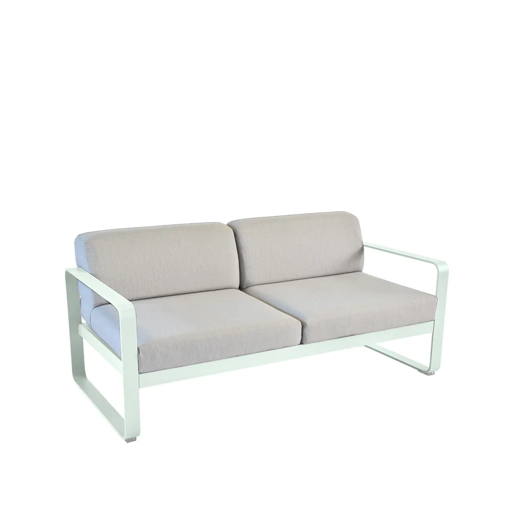 Bellevie 2-seters sofa, Ice mint (grønn), flannel grey pute Fermob